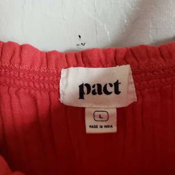 Pact Gauzy Organic Cotton Tie Hem Cropped Tank Top Size Womens Large Sustainable - Picture 2 of 7